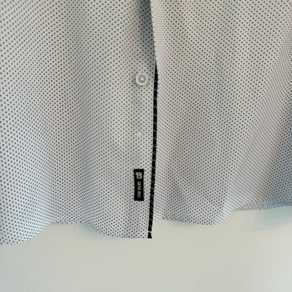 Tom Baine Slim Fit Dress Shirt XXL Blue/White Micro Dot Pattern ๐โจ - Picture 2 of 5